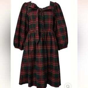 Ivy City Co Margo Short Dress in Green Plaid